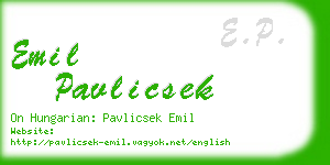 emil pavlicsek business card